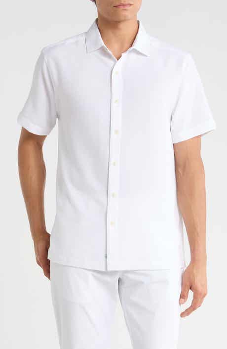 Greg Norman Seersucker Short Sleeve Button-Up Shirt