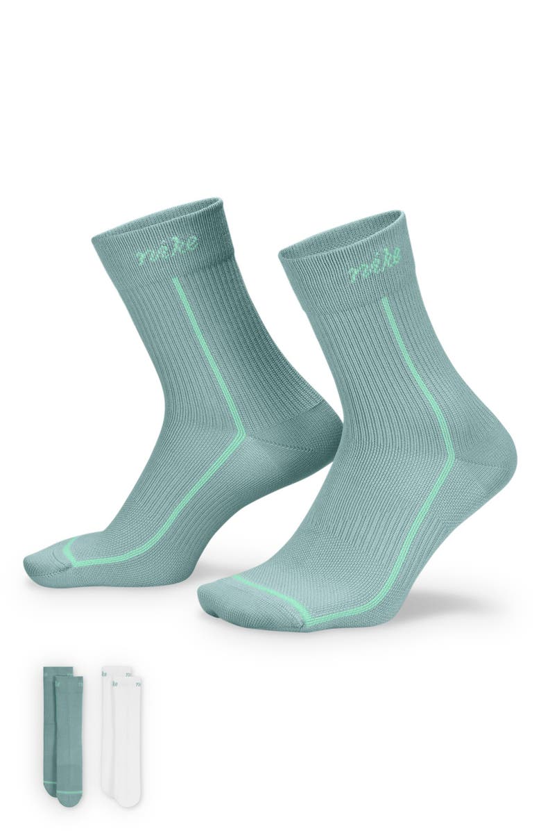 Nike Dri-FIT Everyday Plus 3-Pack Crew Socks, Alternate, color, White Multi