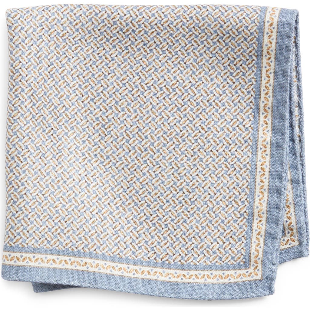 Jack Victor Alain Geometric Print Silk Pocket Square