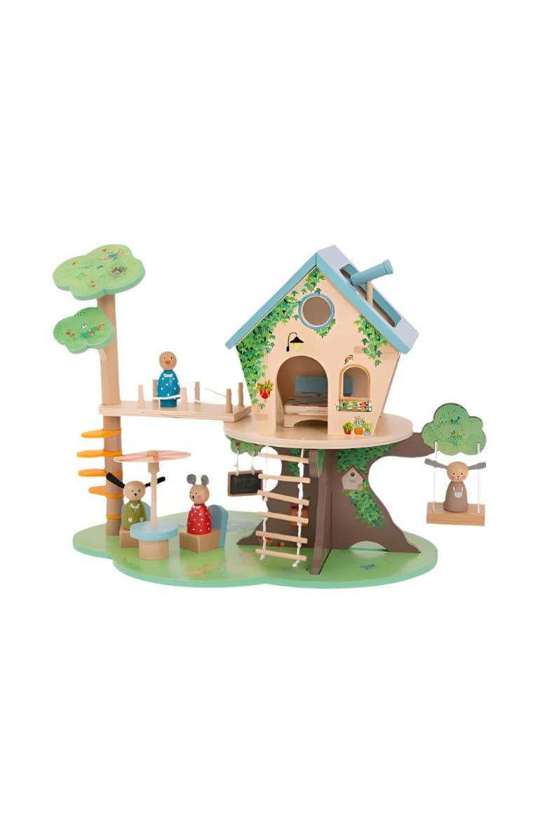 Moulin Roty Wooden Tree House The Big Family, Alternate, color, Multi