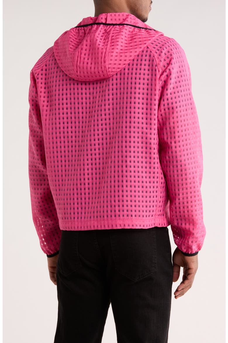 System Plaid Hooded Jacket, Alternate, color, PINK