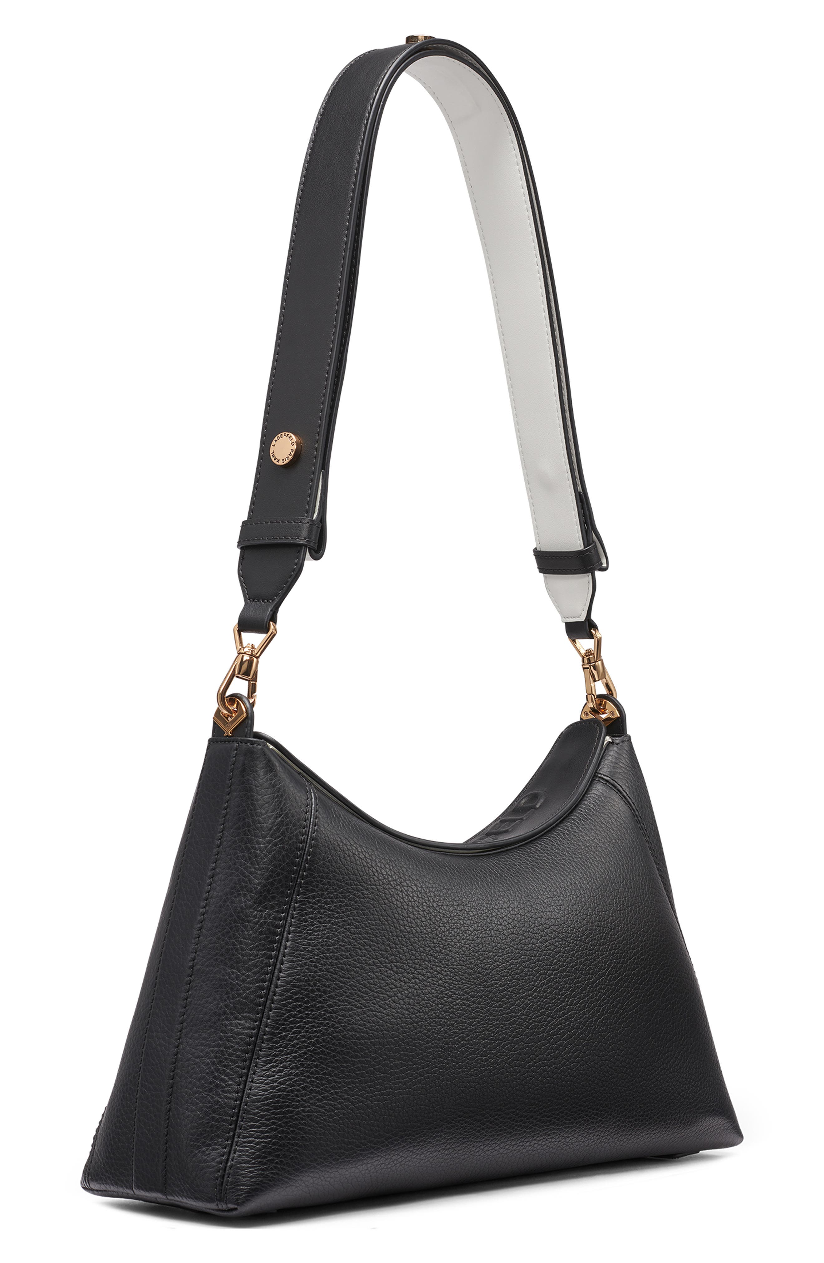 KARL LAGERFELD PARIS Nikole Crossbody Bag, Alternate, color, Black/ Gold