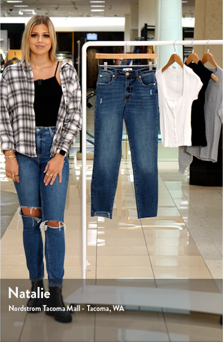 Erin High Waist Chew Hem Slim Jeans, sales video thumbnail