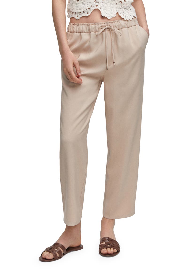 Flowy Straight Leg Pants, Main, color, BEIGE