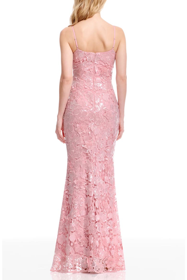 Giovanna Sequin Floral Lace Mermaid Gown, Alternate, color, BLUSH