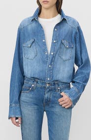 ETERNE Ellis Snap Half-Placket Cotton Shirt