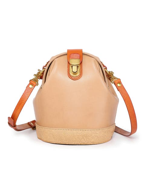 Doctor Genuine Leather Structured Bucket Crossbody