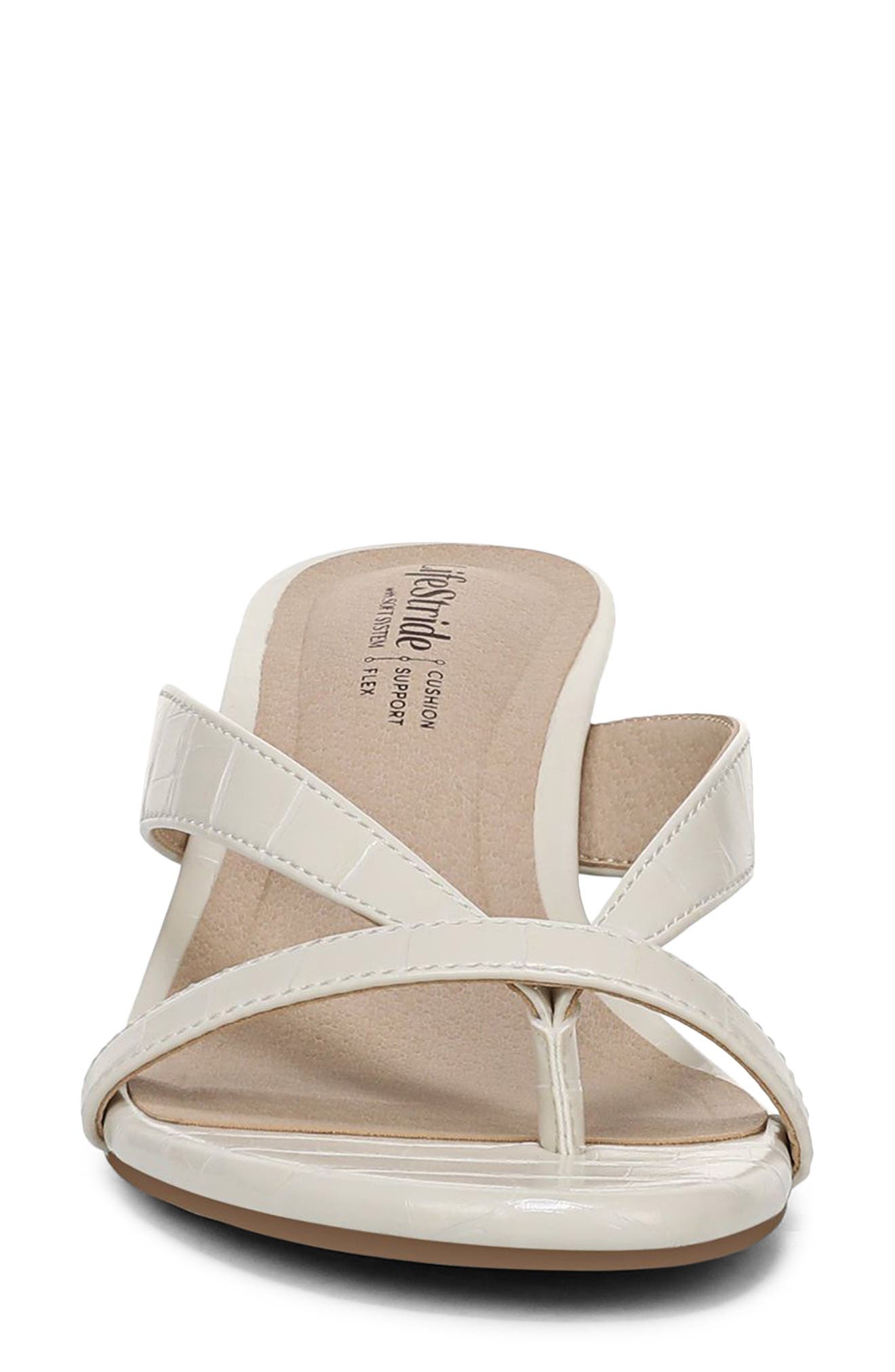 LifeStride Navine Kitten Heel Flip Flop, Alternate, color, Bone