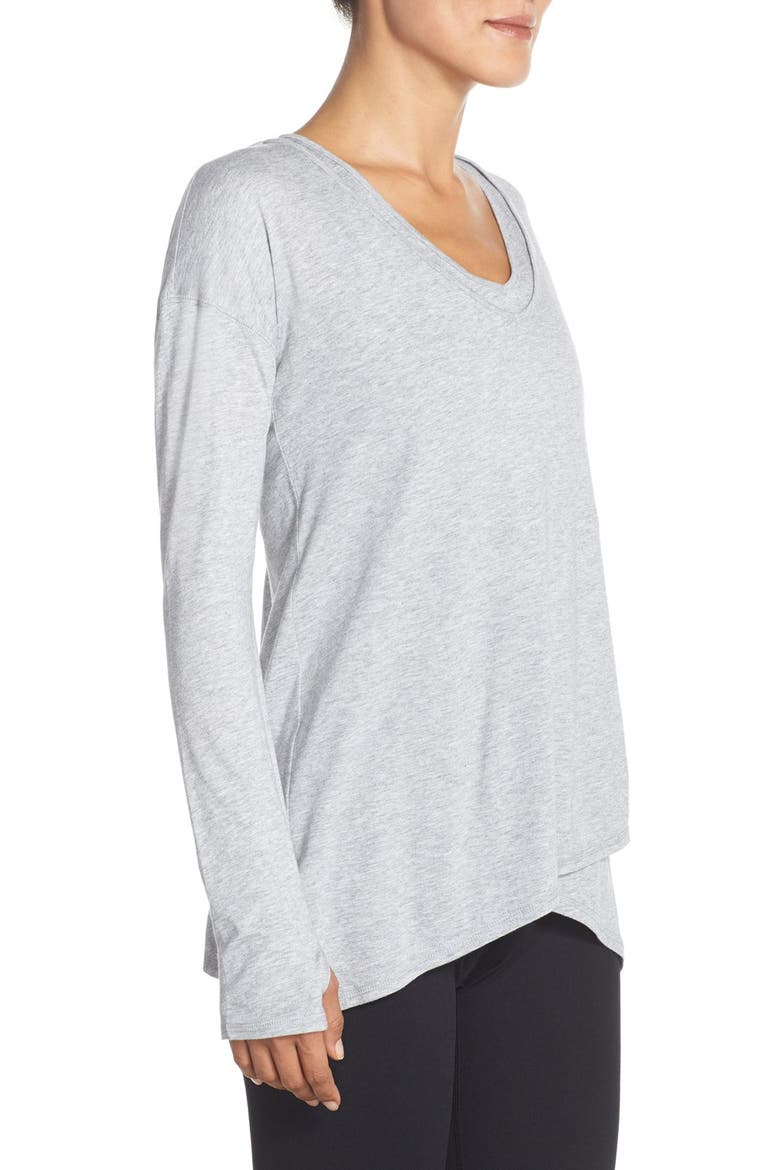 'Shadow' Cutout Long Sleeve Tee, Alternate, color, SILVER SLATE