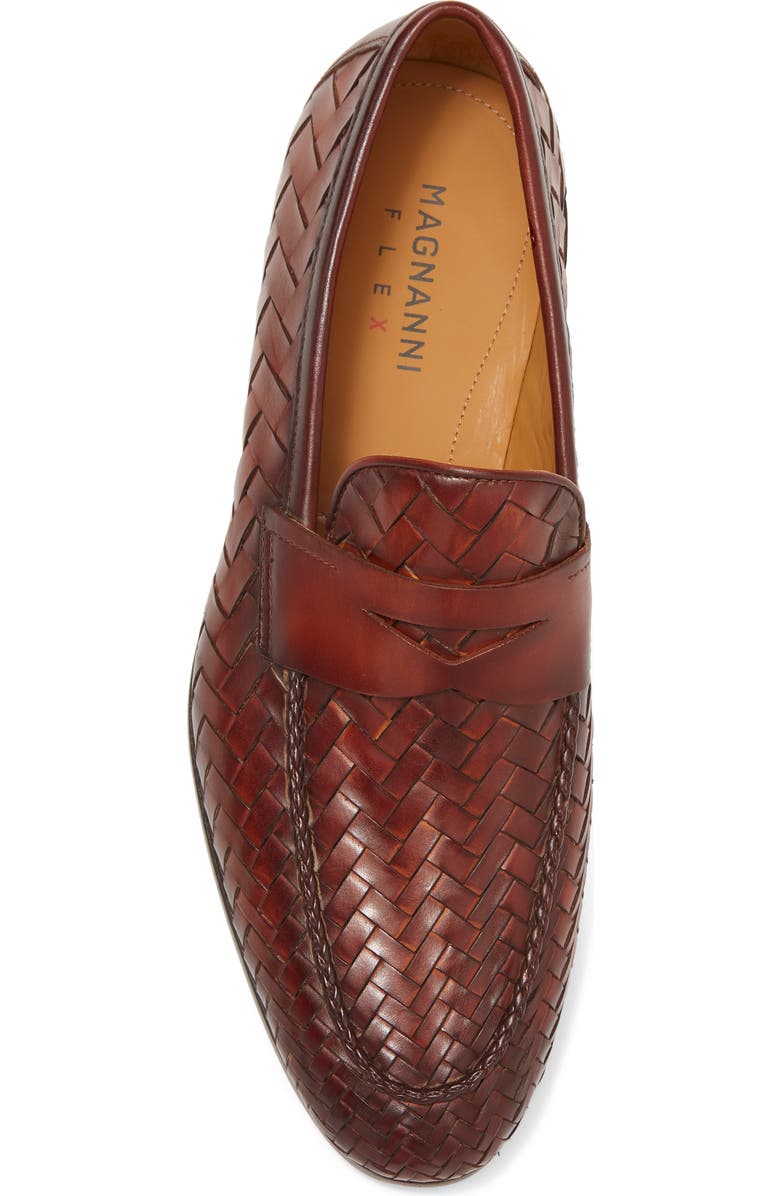 Magnanni Herman Woven Leather Loafer, Alternate, color,