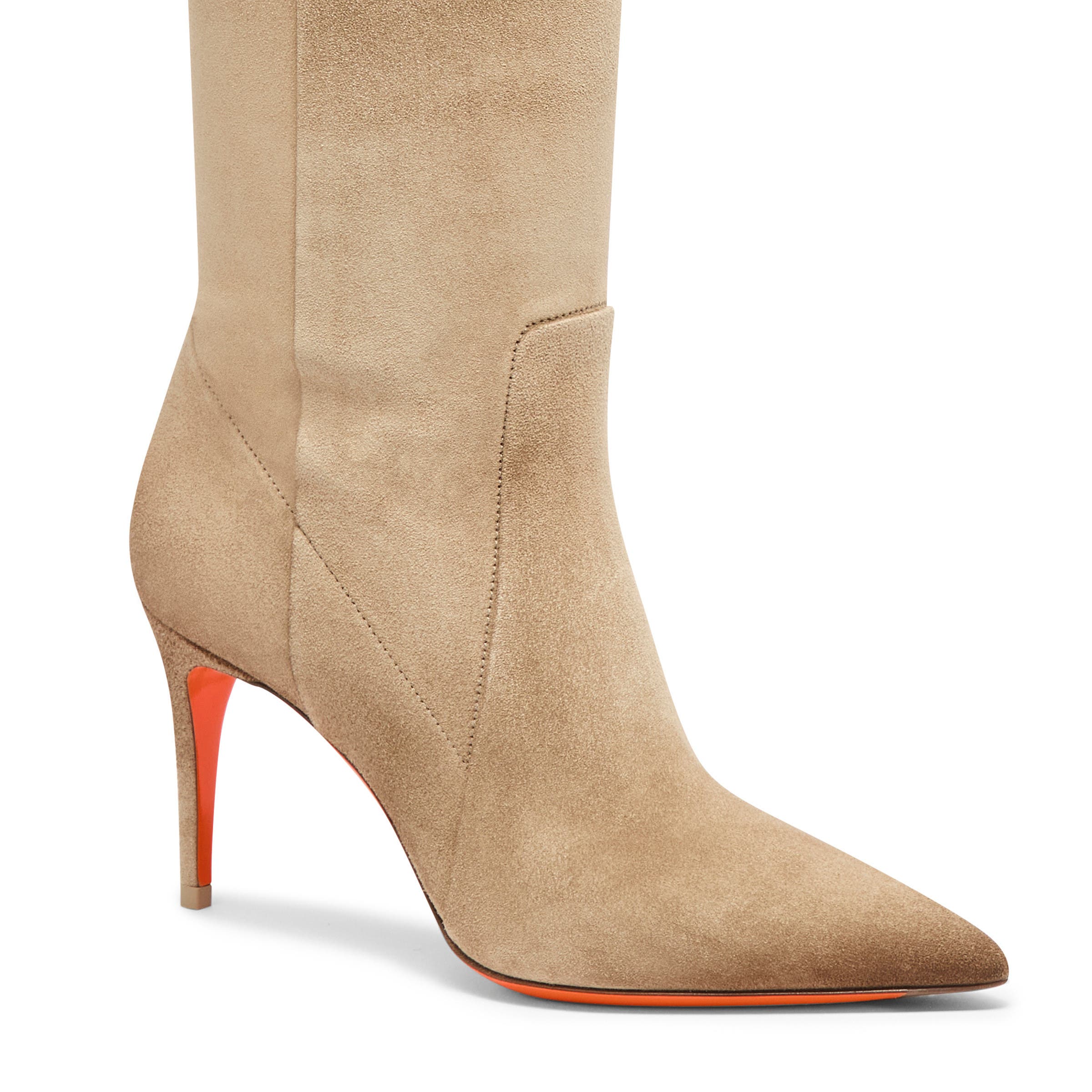 Santoni Women's Suede High-Heel Boot, Alternate, color, Natural