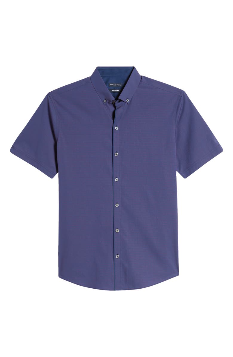 Zachary Prell Classic Fit Dobby Short Sleeve Button-Down Shirt, Alternate, color, 