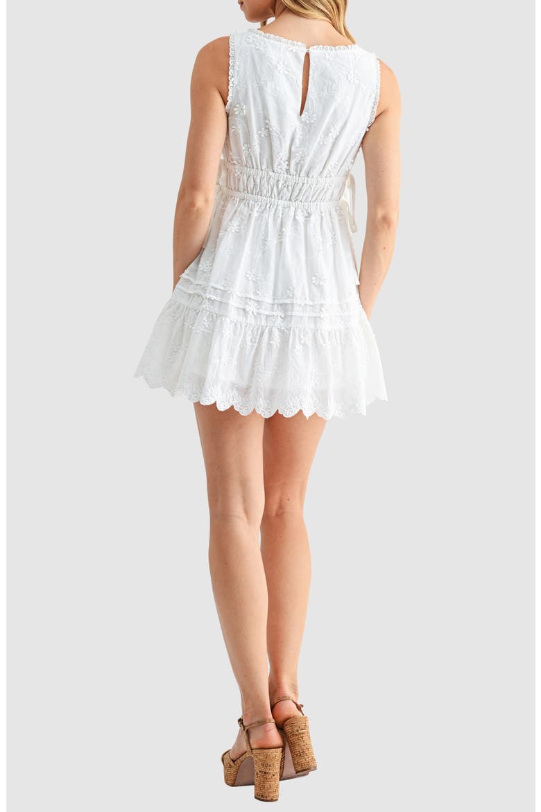 3D Floral Embroidered Minidress, Alternate, color, WHITE