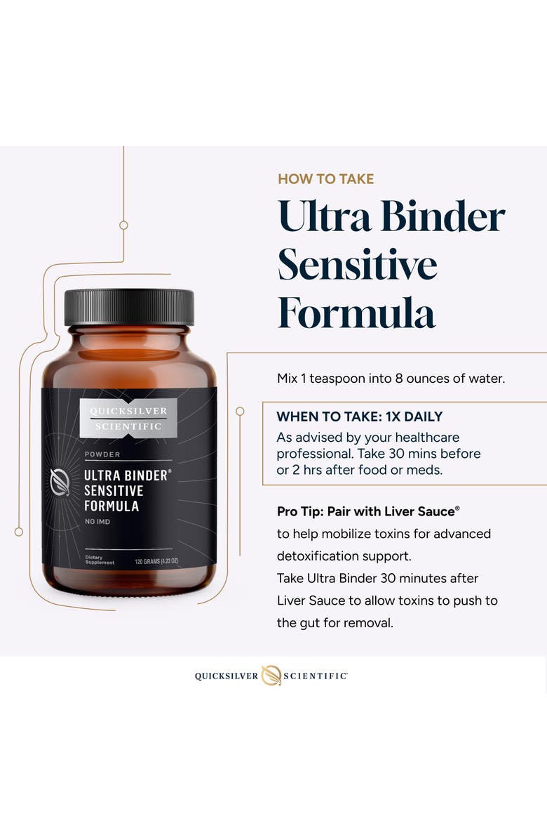 Quicksilver Scientific Ultra Binder Sensitive Formula Gentle Gut Detox Powder, Alternate, color, NO COLOR