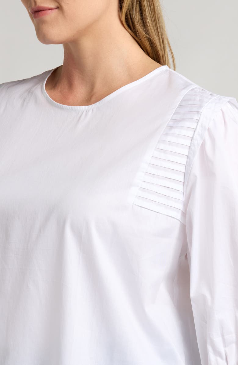 HARSHMAN Delaney Pleated Sleeve Cotton Top, Alternate, color, 