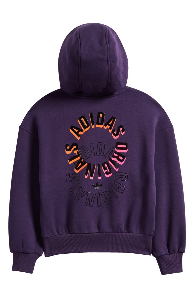 adidas Originals Kids' OG Emblem Fleece Hoodie, Alternate, color, Aurora Plum