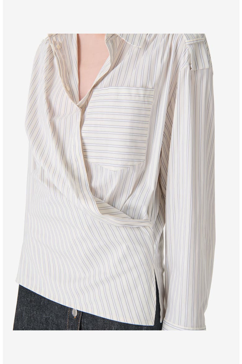 Lace Poplin Shirt, Alternate, color, Vanilla Stripes