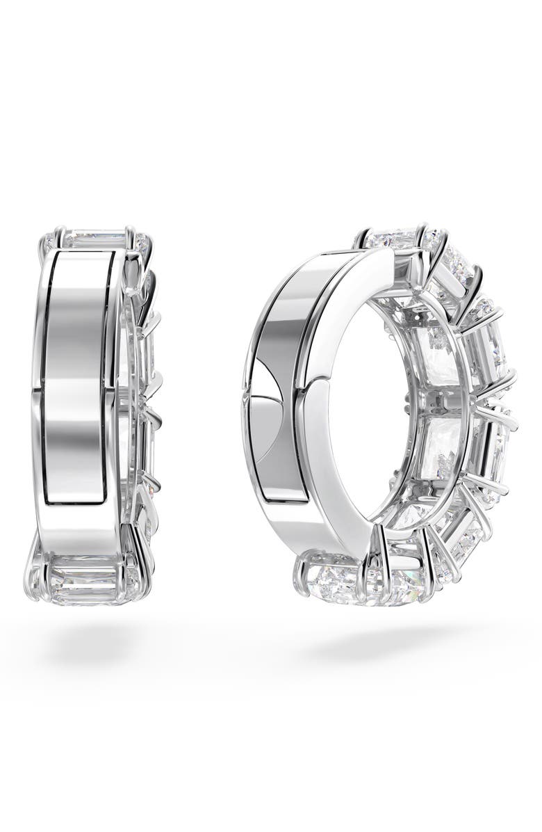 Swarovski Millenia Clip-On Earrings, Alternate, color, White/ Silver