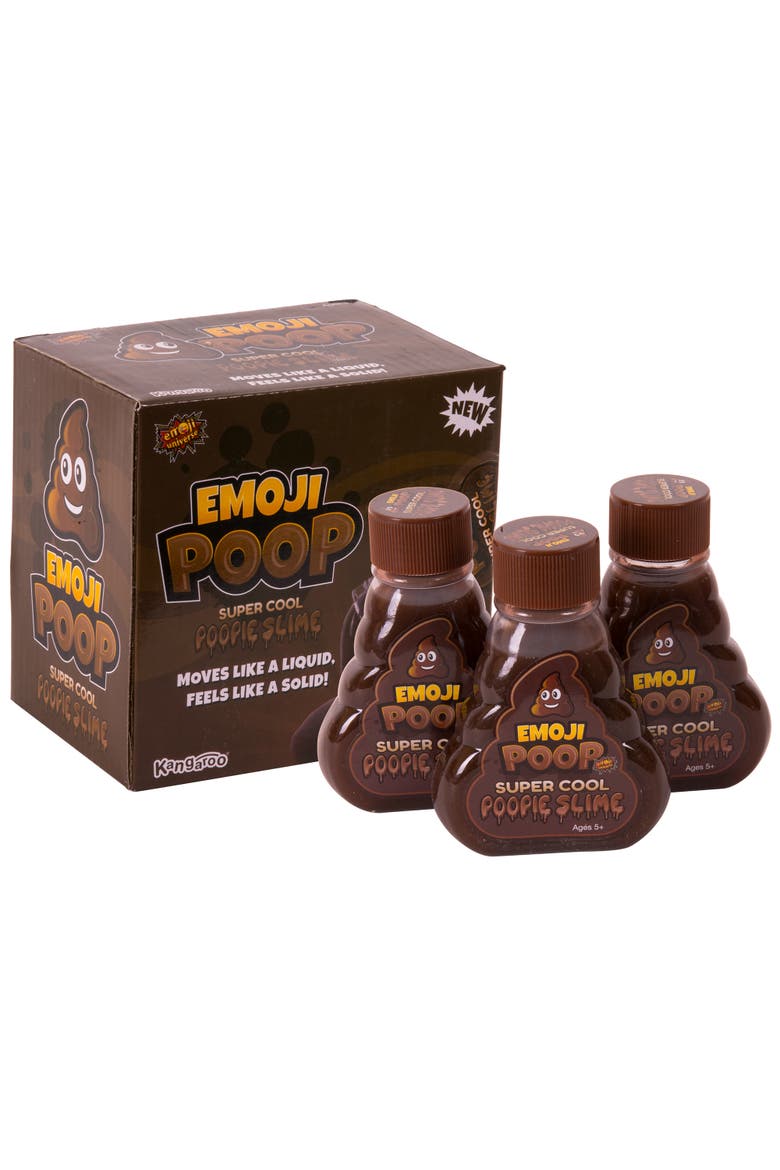 Slime, Emoji Poop Pack Of 3 5oz Bottles, Main, color, Brown
