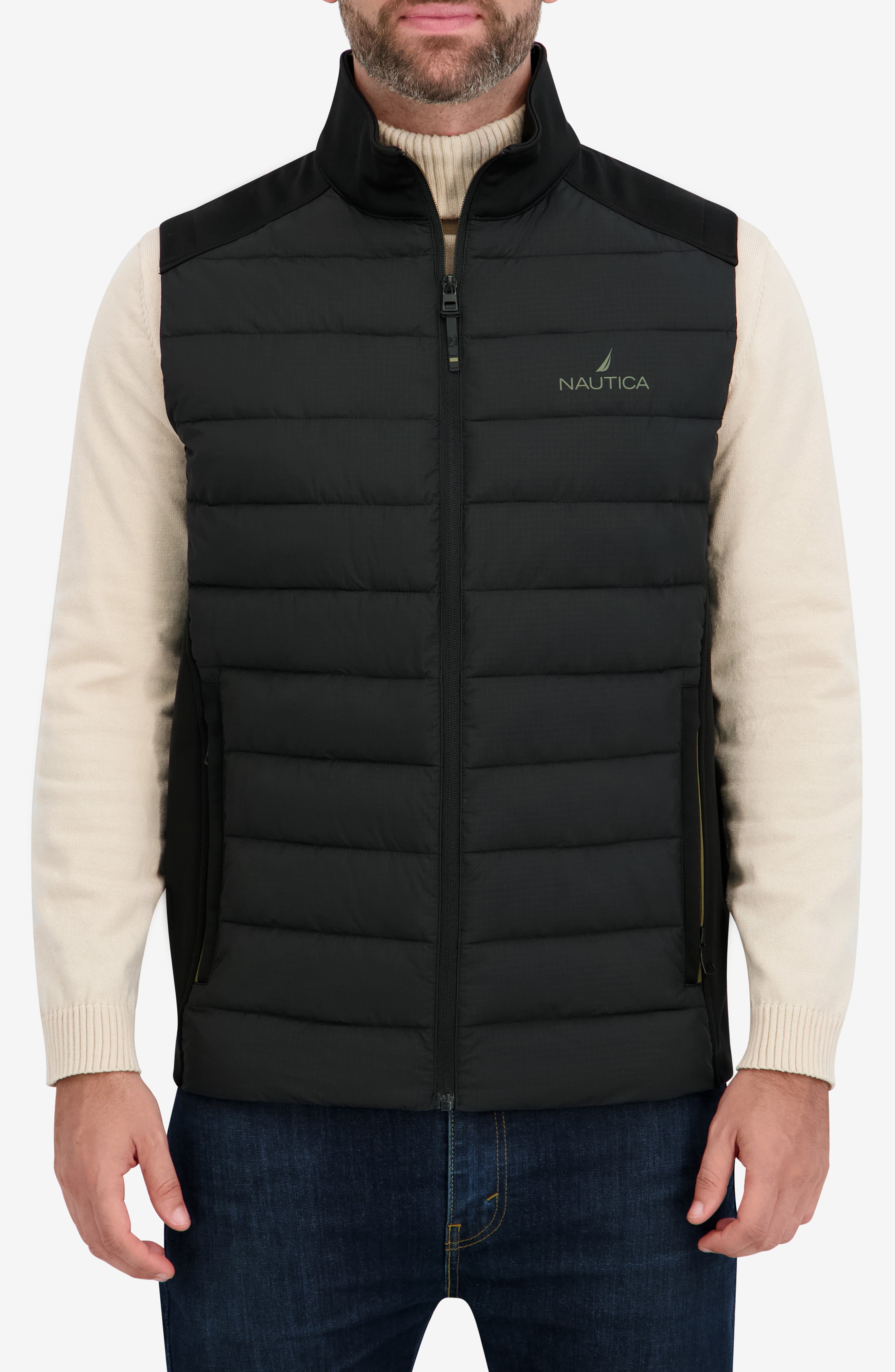 Nautica Transitional Mixed Media Puffer Vest