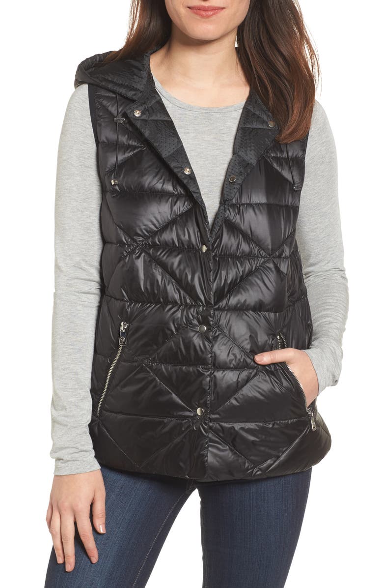 Bernardo Reversible Hooded Down & PrimaLoft<sup>®</sup> Vest, Main, color,