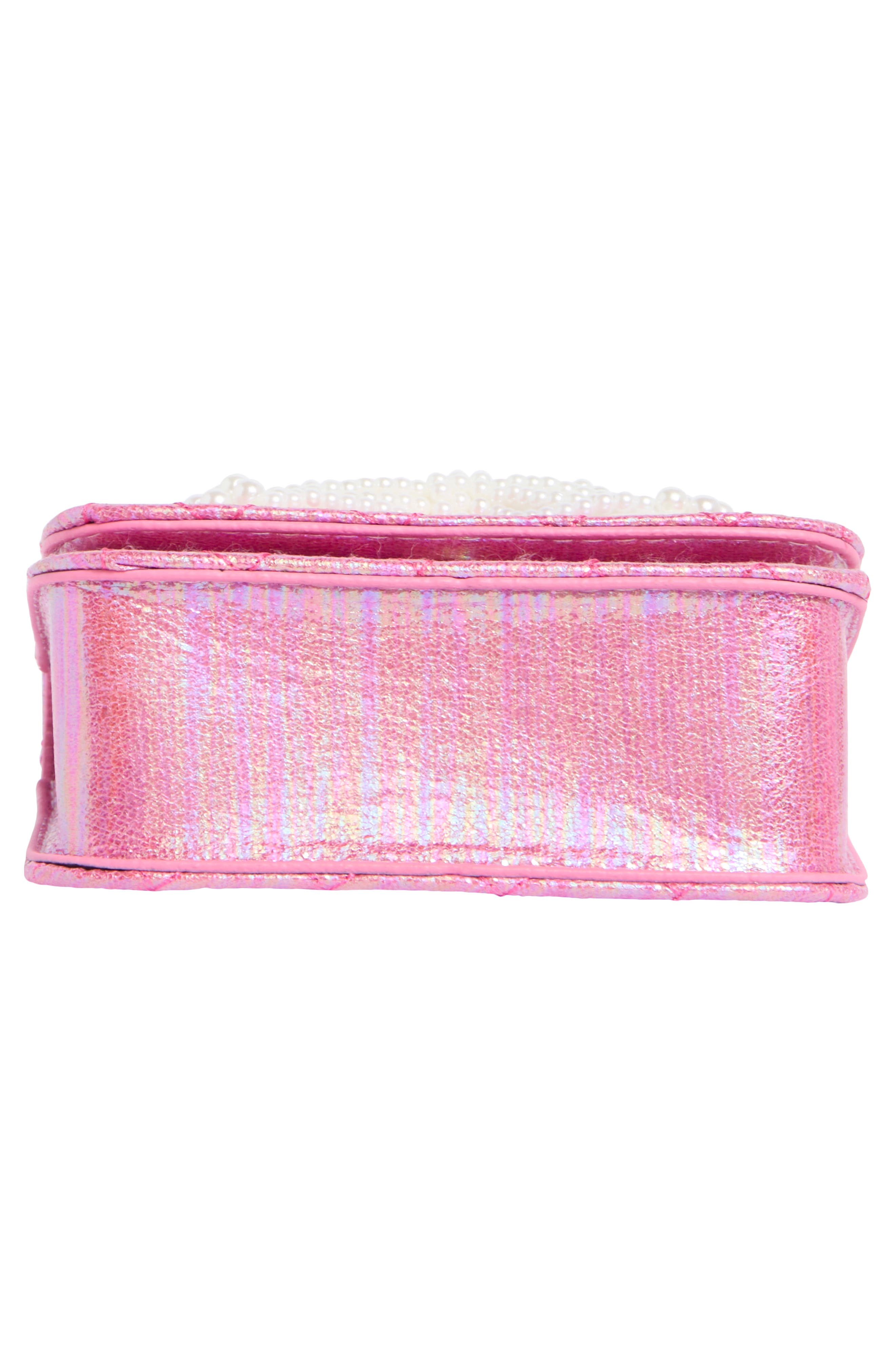 Piper & Jax Kids' Faux Pearl Bow Quilted Handbag, Alternate, color, Pink