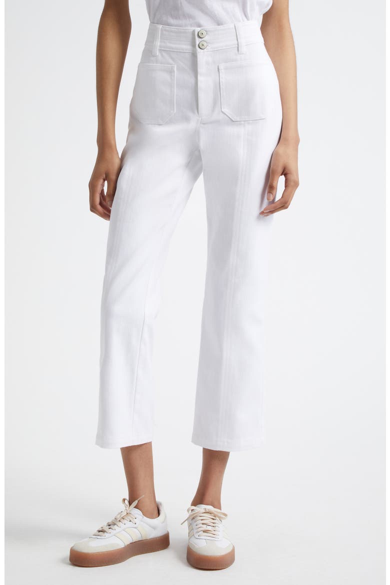 Patch Pocket Crop Jeans, Main, color, WHITE