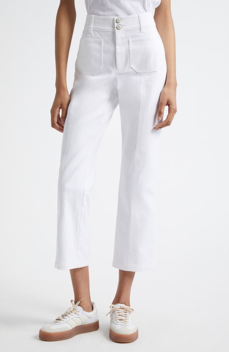 Cinq à Sept Patch Pocket Crop Jeans, Main, color, White