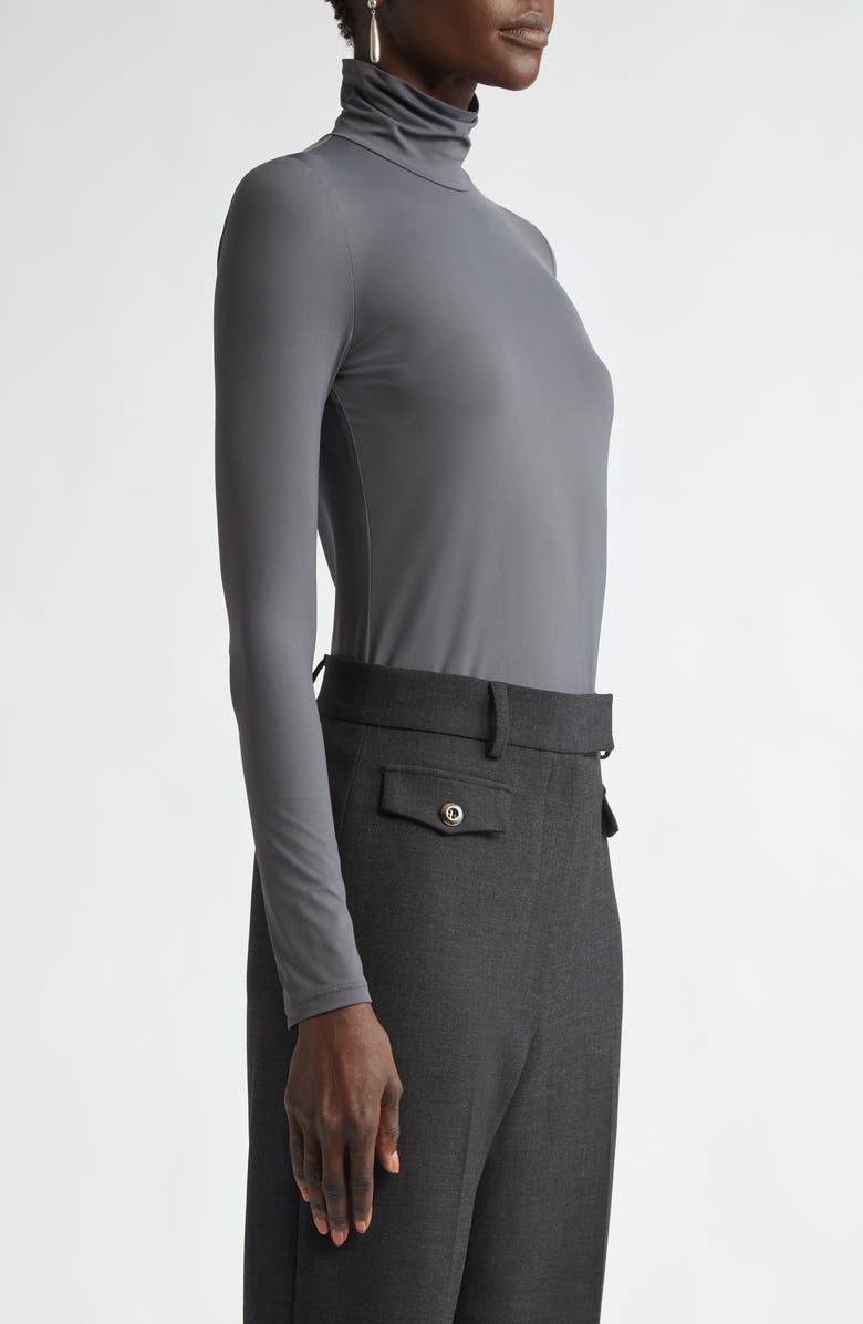 ST. JOHN Nuda Jersey Turtleneck Top, Alternate, color,