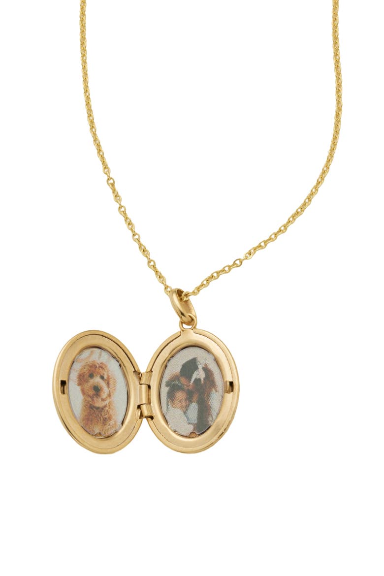 Mini Oval Locket Necklace, Alternate, color, Silver