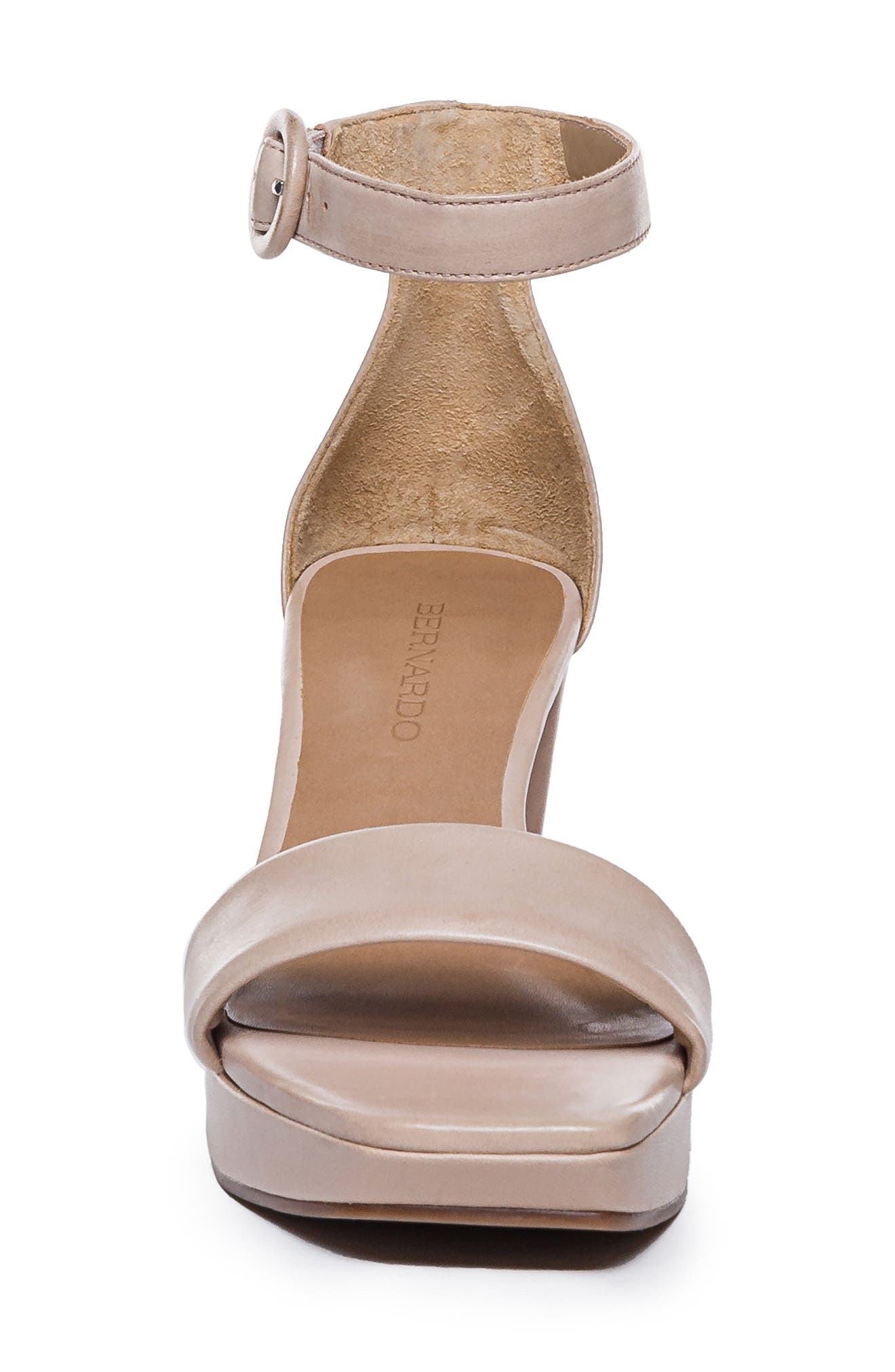 Bernardo Footwear Carla Square Toed Ankle Strap Sandal, Alternate, color, Blush Antique Calf