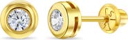 In Season Jewelry 14k Bezel Cubic Zirconia Earrings