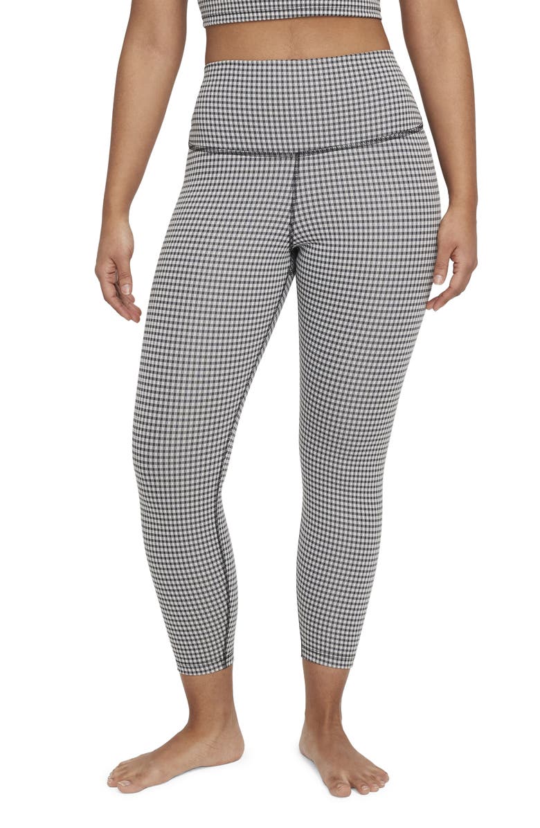 Nike Yoga Gingham High Waist Crop Leggings, Main, color, 