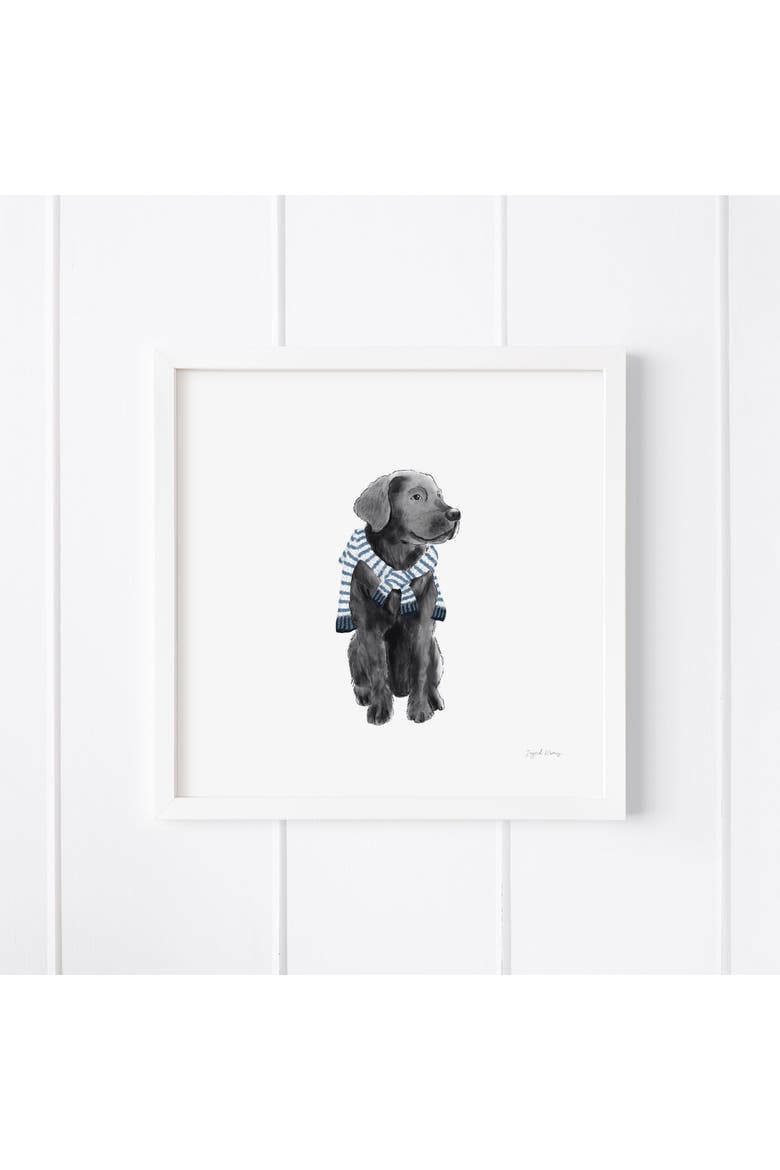 Preppy Black Lab Framed Museum Quality 12" x 12" Art Print, Main, color, Multicolored
