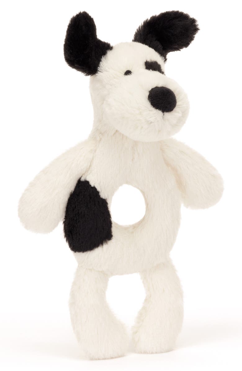 Jellycat Puppy Ring Rattle, Main, color, White Multi