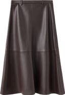 MANGO Paris Leather Midi Skirt