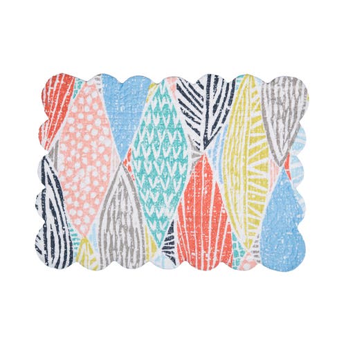 C & F Home C&f Home Surfside Sound Scalloped Placemats Set Of 6 Nautical Design Beach, 13" X 19" In Blue
