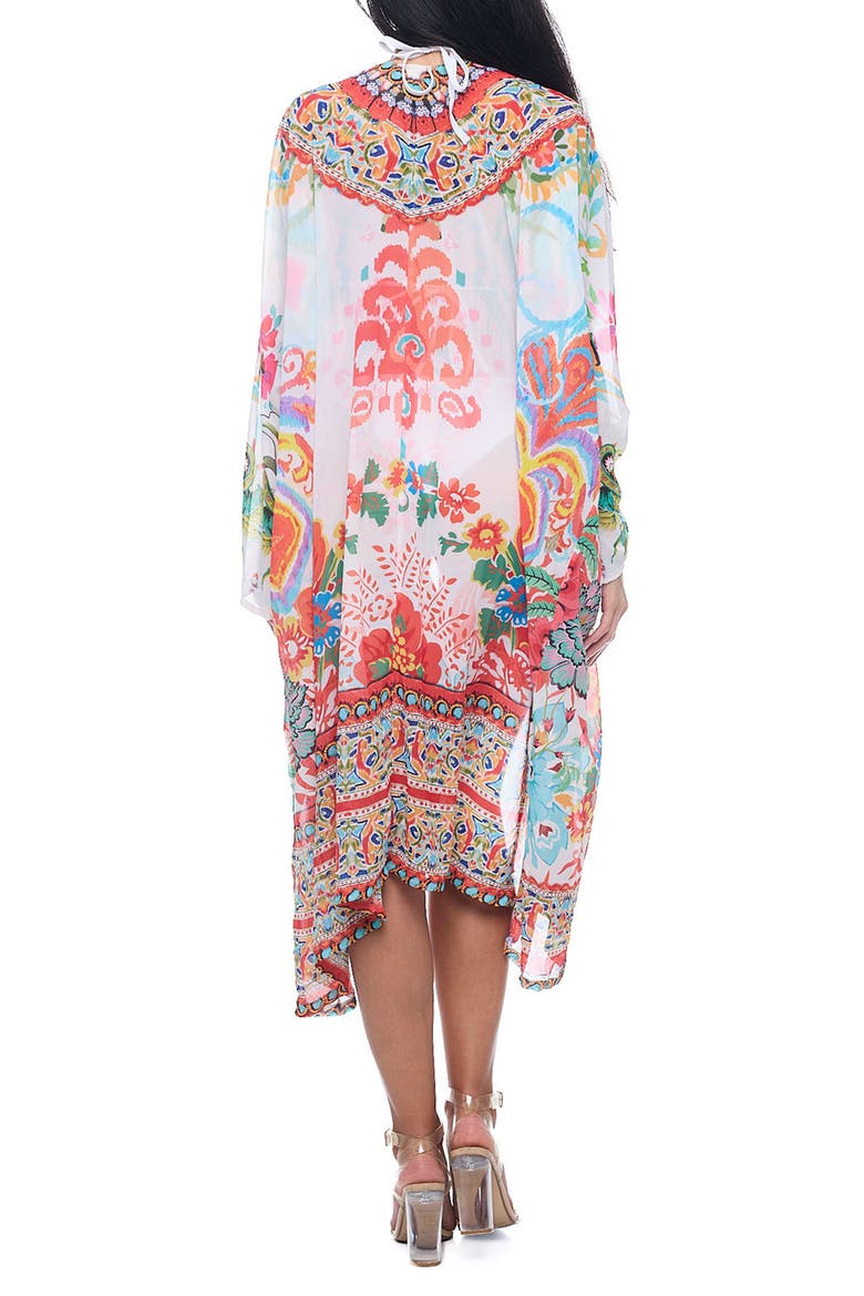 Floral Cover-Up Duster, Alternate, color, WHITE