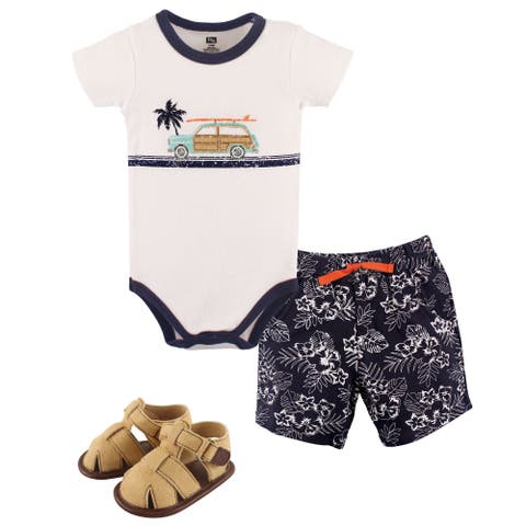 Cotton Bodysuit, Shorts and Shoe Set (Baby)