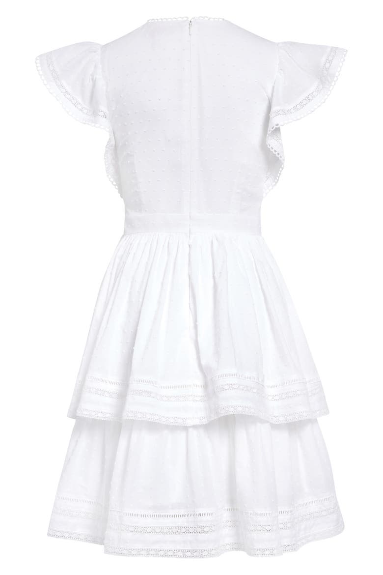 Tiered Fit & Flare Dress, Alternate, color, WHITE