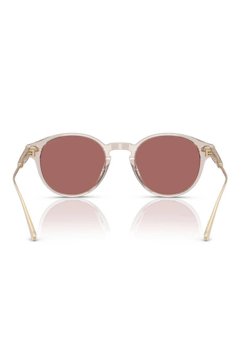 50mm Round Sunglasses, Alternate, color, TRANSPARENT SAND / WINE SOLID