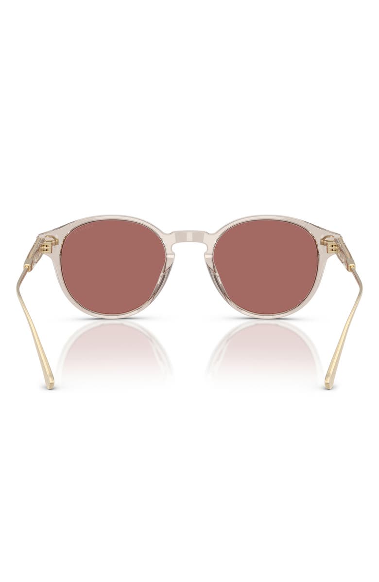 COACH 50mm Round Sunglasses, Alternate, color, Transparent Sand / Wine Solid