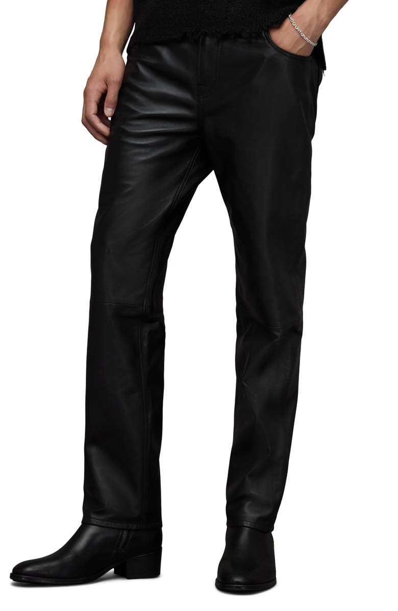 AllSaints Lynch Leather Pants, Alternate, color, 