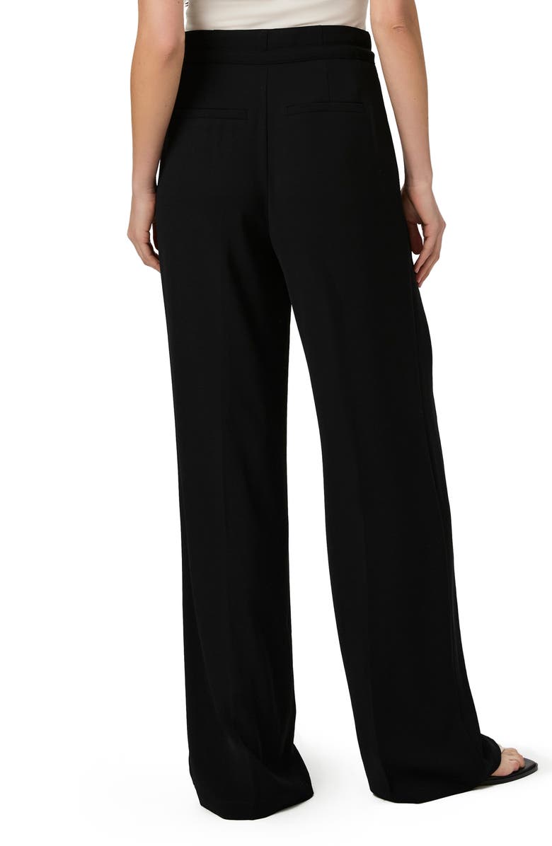 PAIGE Shiraz Tie Waist Wide Leg Pants, Alternate, color, Black
