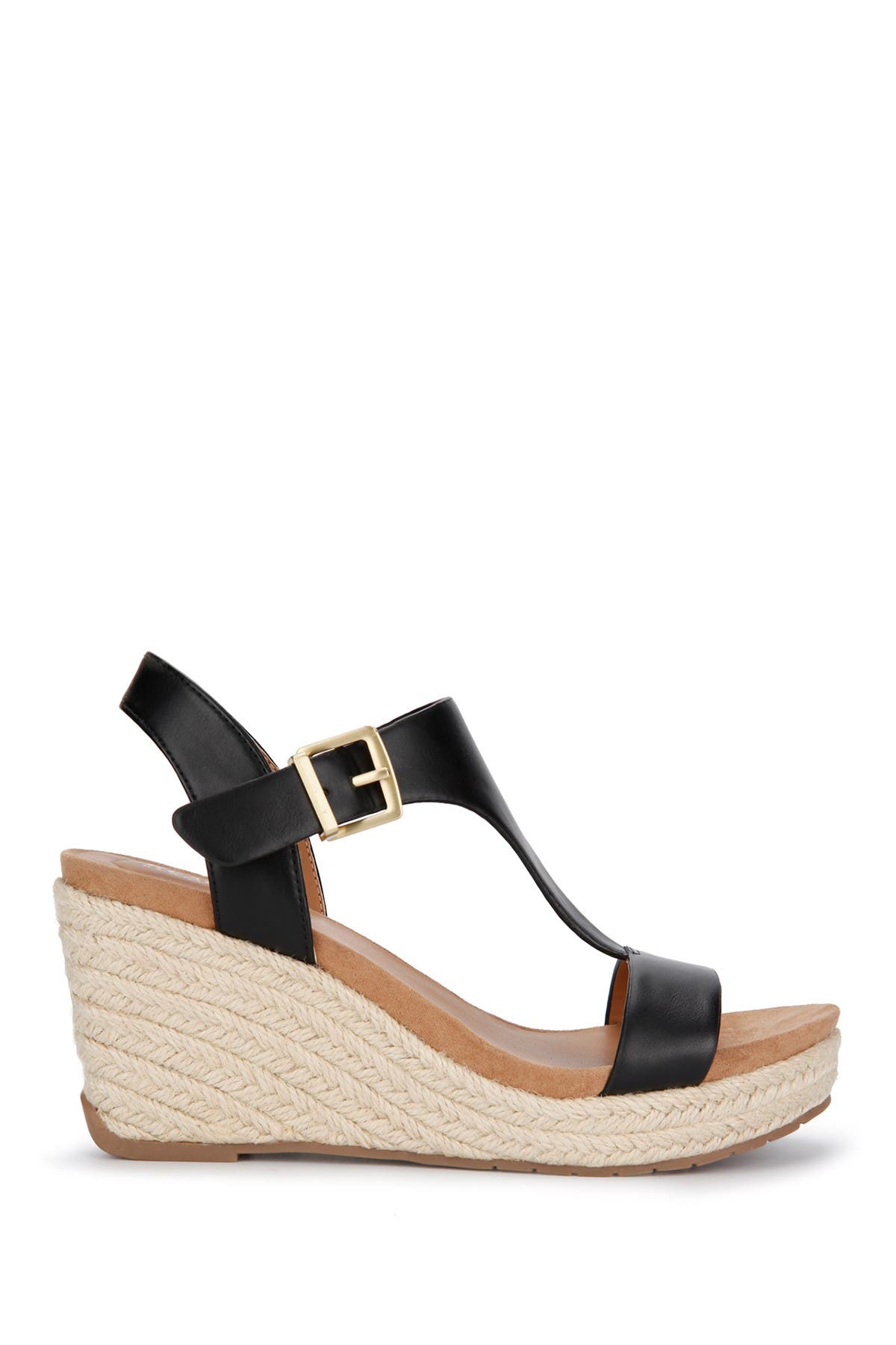 Reaction Kenneth Cole Card Platform Wedge Sandal, Alternate, color, Black/Black