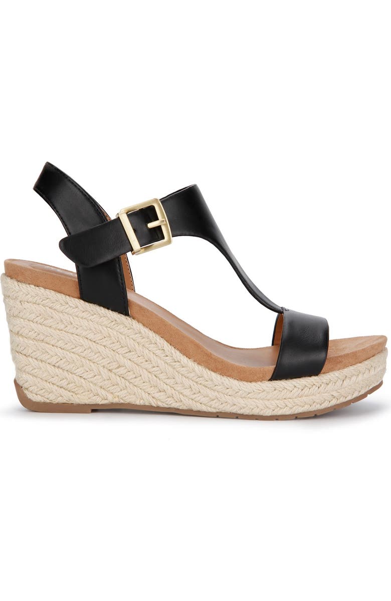 Reaction Kenneth Cole Card Platform Wedge Sandal, Alternate, color, Black/Black