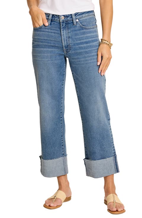 Cuffed Relaxed Crop Straight Leg Jeans (Costa Nova Wash)