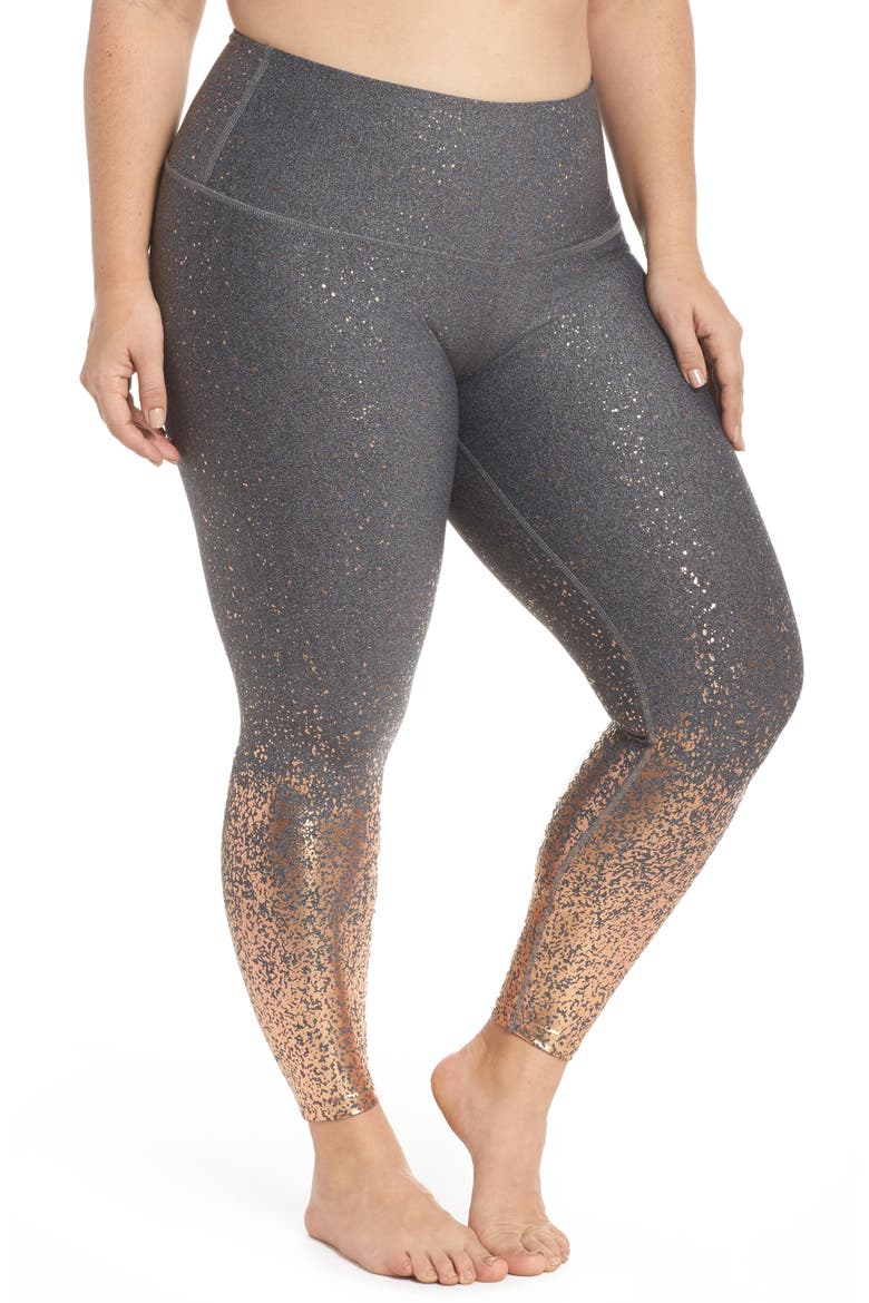 Alloy Ombré Leggings, Main, color, BLACK WHITE ROSE GOLD SPECKLE