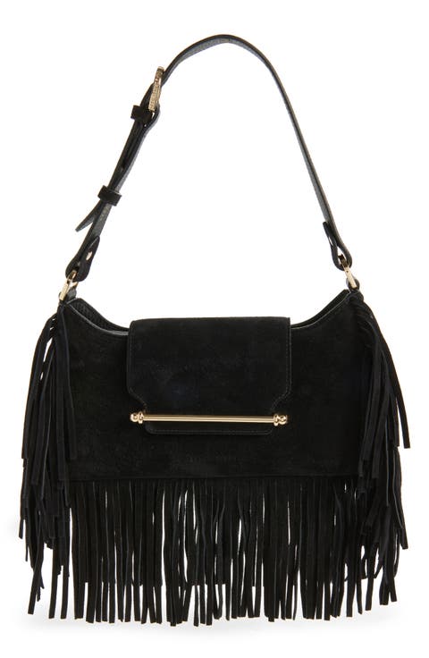 x Cinq à Sept Multrees Fringe Suede Hobo Bag