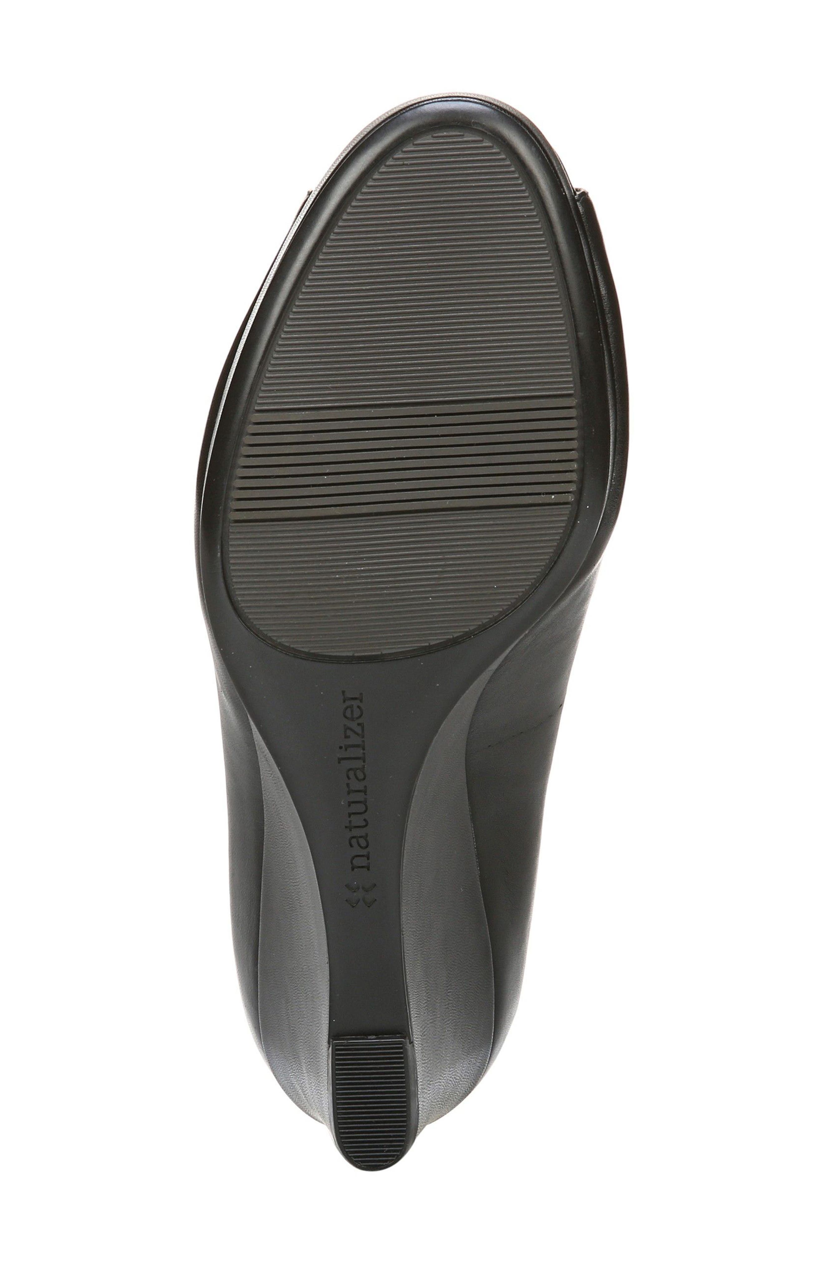 Olivia Peep Toe Wedge, Alternate, color, BLACK LEATHER